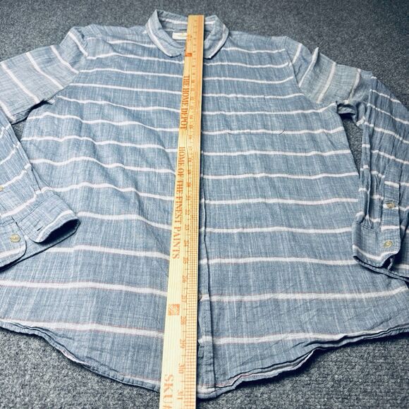 Marine Layer Button Down Blue Striped Liberty Casual Summer Shirt Mens Large - Picture 8 of 8